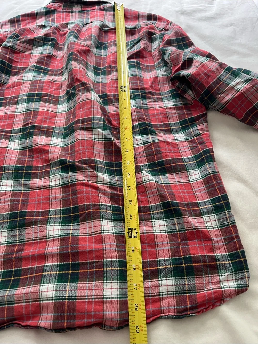 J. Crew Men’s All Cotton Oxford Button Down  Slim Fit Plaid Red White Green XL